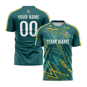 Camiseta de Fútbol para Hombre, Estilo Nuevo, 100% Poliéster, Transpirable, de Secado Rápido, Cuello Redondo, Personalizable con Nombre de Equipo - Product Image 2