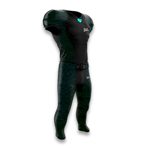 Custom Men's Sleeveless American Football Jersey Black Green Geometric Print Moisture Wicking Fitted Sport Apparel - Product Image 4