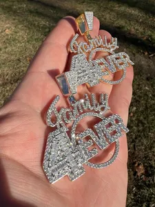 จี้สร้อยคอทรงกลมเจียระไนแบบบริลเลียนท์สำหรับผู้หญิง สไตล์ฮิปฮอป ประดับเพชรโมอิสซาไนต์ เงินแท้ 925 / ทองคำ  รุ่น Family Forever 4EVER  แบบลำลอง/สปอร์ต - Product Image 4