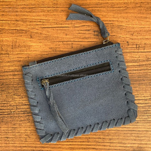 Hot Selling Mini Women Boot Stitch Genuine Suede Leather <b>Zip</b> Small Coin Purse Zipper <b>Card</b> <b>Holder</b> Small Wallet Zipper Money Pouch - Product Image 6