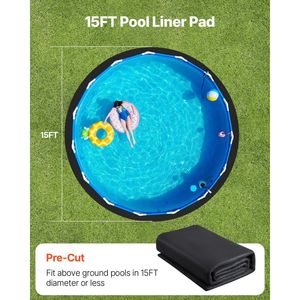 Bâche de piscine ronde extra-épaisse de 15 pieds pour piscines hors sol, anti-perforation, en matériau recyclé G, pour couvertures et enrouleurs de piscine améliorés - Product Image 5