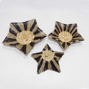 Bohemian Seagrass Star Shaped Woven Multifunction Tray <b>Set</b> for Kitchen & Bathroom Decorative <b>Serving</b> - Product Image 1