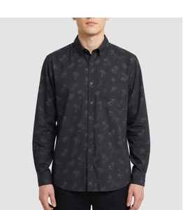 Chemise boutonnée à manches longues pour homme, décontractée, écologique, à imprimé floral, respirante, avec poche poitrine et col rabattable - Product Image 1