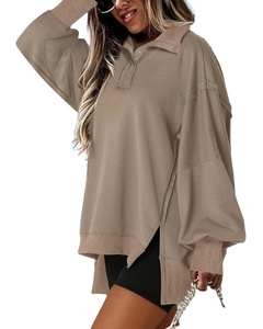 Top informal holgado para mujer, sudadera de manga larga 2025, cuello Polo, transpirable, antiarrugas, parte delantera, bordado 100% - Product Image 4