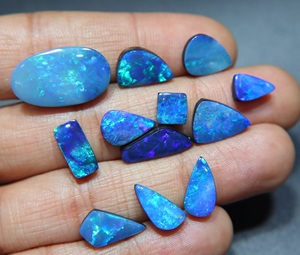 Australian Blue <b>Fire</b> Opal Doublet Cabochon Loose Natural Opal for Jewelry Making - Product Image 1