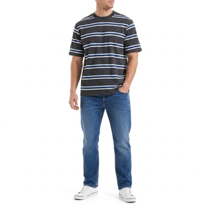 Premium Striped T-<b>Shirt</b> Crew Neck Short Sleeve Soft Cotton Blend Casual Comfortable Regular Fit Unisex Everyday Summer - Product Image 2