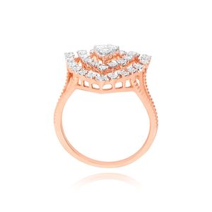 Yellow Gold Round Halo Split Shank Lab Grown <b>Diamond</b> <b>Ring</b> - Product Image 1