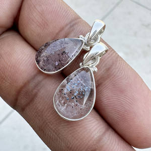 Colgante de Cuarzo Lepidocrocita Natural con Inclusión de Fuego Rojo en Plata de Ley 925, Colgantes de Piedras Preciosas de Cuarzo al por Mayor, Cuarzo Arlequín - Product Image 5