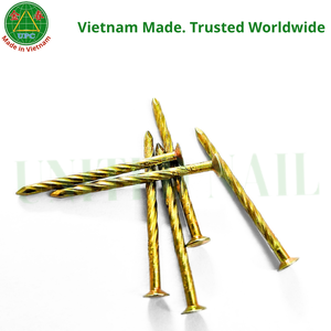 High Strength 1-3/8 Inch Yellow Plated Steel Nails with Screw-Shank from Vietnam | Clavos sueltos con recubrimiento amarillo - Product Image 2