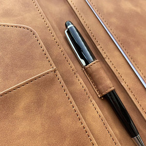 Leather Portfolio Organizer <b>A4</b> Document <b>Folder</b> Card Holder Resume File Case for Office Business - Product Image 5