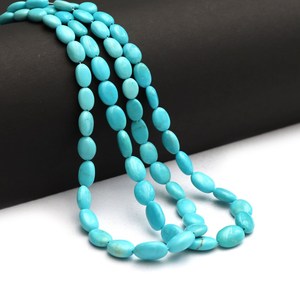 Perles ovales lisses en turquoise Rare Sleeping Beauty Arizona 5x8-8x11mm, pierres précieuses naturelles en vrac pour la fabrication de bijoux - Product Image 2
