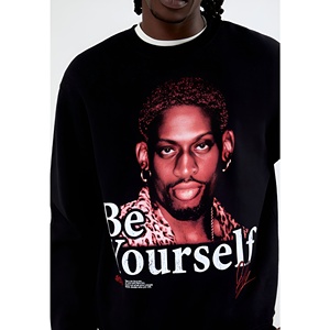 Sweat-shirt à col rond surdimensionné pour homme de haute qualité avec logo personnalisé, en molleton de coton, streetwear décontracté, OEM - Product Image 2
