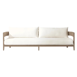 Premium Outdoor <b>Sofa</b> Solid Teak Frame Two-Seater <b>Waterproof</b> Cushion Contemporary Patio Lounge Couch Luxury Garden Furniture - Product Image 3
