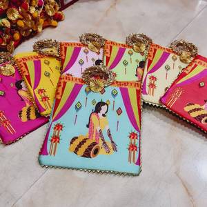 Bolsa de regalo con diseño tradicional para novias, hermosa bolsa con diseño dibujado a mano para bodas, regalos de boda. - Product Image 4