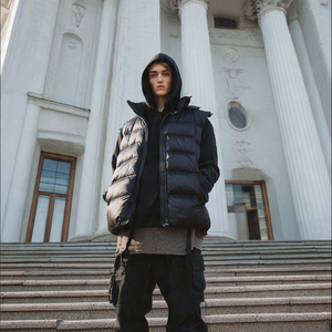 Down Puffer Vest <b>Tops</b> Men Hooded Sleeveless Padded Jackets Men's <b>Bubble</b> Sleeveless Warm Up Puffer Vest Mens - Product Image 6