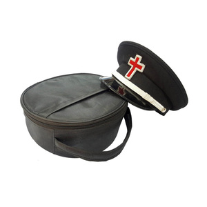 Universal Black Canvas Heavy Duty Durable Classic Luxury Handmade Masonic Fatigue Cap Case Zipper Closure Ceremonial Custom Size - Product Image 1