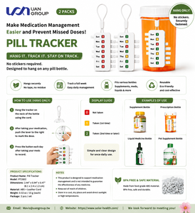 Organisateur de pilules portable hebdomadaire avec rappel de médicaments et compartiment de rangement pour vitamines pour usage quotidien - Product Image 1