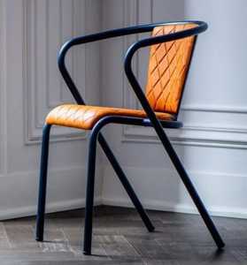 Modern Pale Blue Armchair Gold Metal Frame Velvet <b>Padded</b> Dining Chair Designer Cafe Chair Elegant Restaurant Seating Seating Pot - Product Image 3