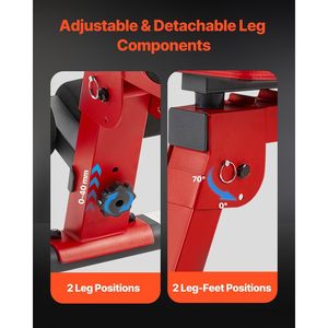 Sit-Up pieghevole regolabile e panca pesi per l'allenamento della forza della palestra di casa per l'allenamento a casa e l'uso in ufficio - Product Image 5