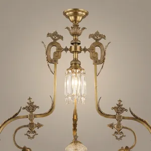 Lustre en cristal traditionnel à fixation au plafond, décoration intérieure pour salon, 100% fait main, forme irrégulière - Product Image 2