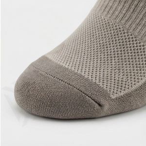 Crew <b>Socks</b> Solid Gray Knitted Breathable Polyester Spandex <b>Running</b> Athletic Summer Adults Regular Style - Product Image 6