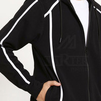 Hoodie Rajut Katun Premium 100% Pria dengan Resleting, Logo Custom, Warna Solid, Pakaian Musim Dingin Anti-Pilling 240g, Penjualan Langsung Pabrik, Model Hoodie Rendah