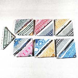 Hand Block Print Square Cotton <b>Bandana</b> Scarf 21X21 Inches Handmade Breathable Skin-Friendly Casual Soft Headwrap Neckerchief - Product Image 2