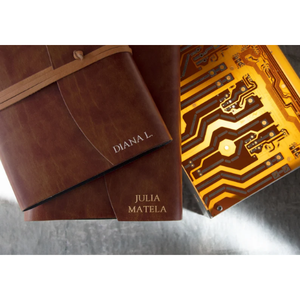 Cuaderno Romano A5 Personalizado de Cuero Reciclado Color Castaño, Diario Personalizado con Correa y Cierre para Oficina, Estudiantes y Viajes - Product Image 5