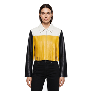 Women Turn-Down-Collar <b>Leather</b> Fringe <b>Jackets</b> Female <b>Leather</b> Fringe Zipper <b>Jackets</b> Ladies <b>Long</b> Sleeve <b>Leather</b> Fringe <b>Jacket</b> - Product Image 1