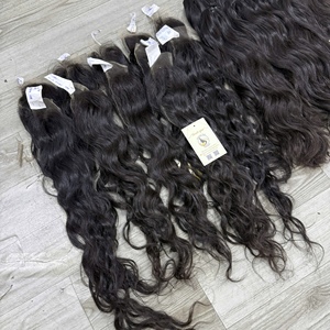 Cabello Humano Vietnamita con Cutículas Alineadas, Cabello Natural Ondulado, Cierre de Encaje, Cabello Vietnamita Virgen, Color Negro Natural, Pelucas Suizas - Product Image 3