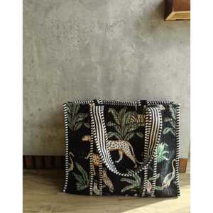 Indian Hand Block Printed Quilted Women's Winter Summer Fashion Tote Shopping Carry Shoulder <b>Bag</b> Multi-Color Flowers Cover - Product Image 3