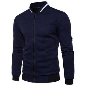 Chaqueta cárdigan acolchada de poliéster con cuello levantado y patrón de letras recubiertas de alta calidad con cremallera, manga larga, entrenamiento transpirable para hombres - Product Image 3