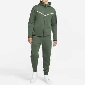 Ensemble de survêtement décontracté en coton 100% de haute qualité avec logo personnalisé, fermeture éclair, deux pièces, sweat-shirt et pantalon de survêtement pour hommes - Product Image 1