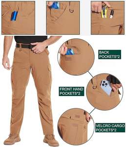 Pantalon cargo tactique décontracté pour homme, résistant à l'eau, léger, en toile de coton 100%, pour le travail en extérieur, automne - Product Image 2