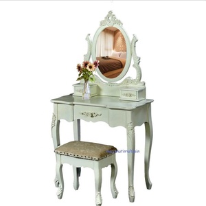Vanité de reine de Style Louis français élégant maquillage en acajou soins de la peau stockage en bois fabriqué à la main pour la maison meubles chambre hôtel - Product Image 4