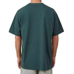 เสื้อยืดคอกลมแขนสั้นทรงโอเวอร์ไซส์สำหรับผู้ชาย สีพื้น ผ้าฝ้ายถัก 100% ทรงลำลอง ความยาวปกติ ระบายอากาศได้ดี ผ้าเจอร์ซีย์ด้านหน้า - Product Image 4