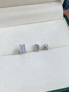 Classic <b>Emerald</b> Cut Lab Grown Diamond <b>Stud</b> Earrings IGI Certified 2ct Solitaire 10K 14K 18K White Gold Women Fine Ear <b>Studs</b> - Product Image 6