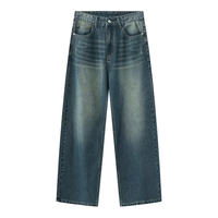 Jean en denim de coton pour homme, taille haute, décontracté, tricoté, ODM, doux et confortable, pour tous les jours, toutes saisons, 300 GSM, en molleton