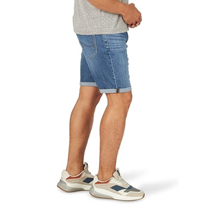 Shorts de Mezclilla Personalizados para Hombre, Color Azul Claro, Estilo Casual, Corte Recto, Lavado, para Uso Diario - Product Image 3