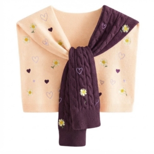 Poncho rayé pour femme, châle en tricot confortable avec franges pour l'automne et l'hiver - Product Image 1
