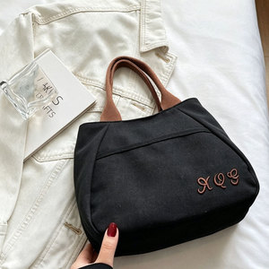 Wholesale Niche <b>Canvas</b> <b>Tote</b> Bag For Women Lightweight Simple Retro <b>Canvas</b> Shopping Bag For Women - Product Image 4
