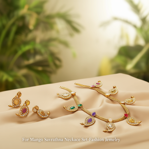 For Mango Navrathna Necklace Set-Fashion Jewelry - Product Image 3