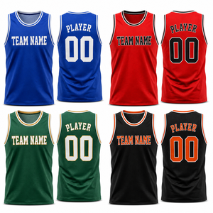 Camiseta de Baloncesto Sublimada Personalizada OEM, Uniformes con Nombre y Número Personalizados, Reversibles, Unisex, sin Mangas, Ligeras, de Malla - Product Image 2