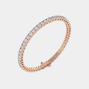 6.00CTW Round Prong-<b>Set</b> Lab Grown E Color <b>Gold</b> Plated Luxury Diamond Tennis Bracelet - Product Image 3