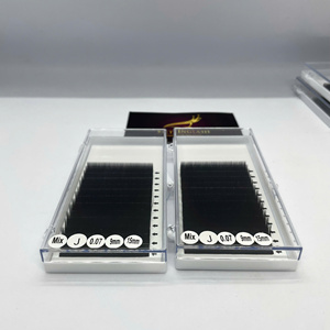 Extensions de cils individuelles classiques en gros, plateau de cils coréens en PBT, naturels, doux, noirs mats, cils simples courbure C CC D, qualité supérieure - Product Image 6