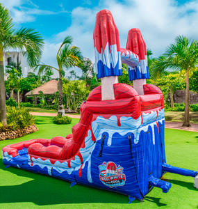 Instalaciones para Parques de Diversiones, Castillo Inflable Rojo de 22 pies con Tobogán Acuático y Piscina para Fiestas - Product Image 4