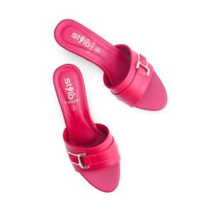 Sandale à talon formelle bordeaux FR8281 Pantoufle - Product Image 1