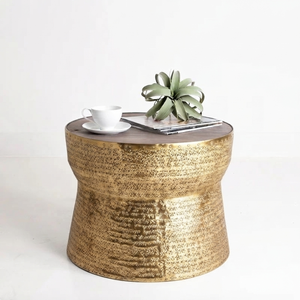 Classic Hammered Metal Coffee <b>Table</b> <b>Gold</b> Finished For Home Hotels Living Room Decorative Furniture <b>Round</b> Coffee <b>Table</b> - Product Image 1