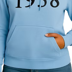 Sudadera con Capucha Azul Claro para Mujer, Bordado 3D, Estilo Casual, Manga Larga, Cómoda para el Día a Día - Product Image 5
