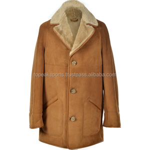 Chaqueta Larga de Piel de Oveja Color Cognac, Personalizada OEM TOPEAK SPORTS 2026, Ecológica, de Secado Rápido y Transpirable para Hombre - Product Image 5